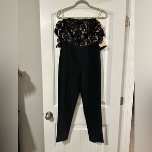 Off the shoulder black jumpsuit